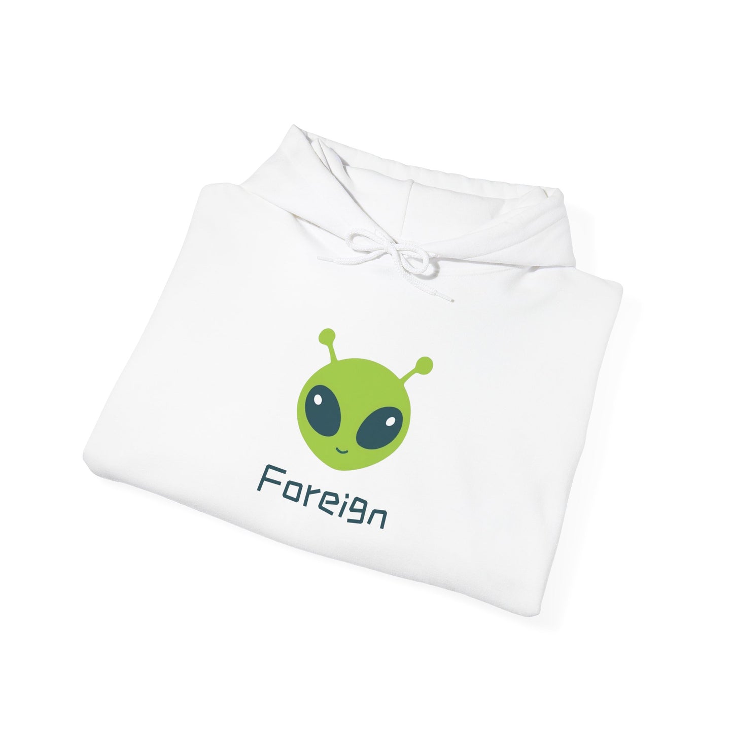 Alien Logo Hoodie — Retro Foreign UFO Graphic Sweatshirt