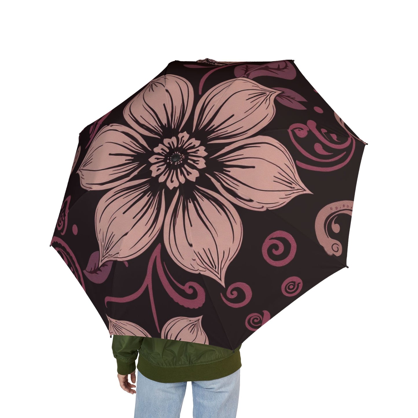Floral Foldable Umbrella | Stylish Waterproof Rain Umbrella – Portable Gift for Women