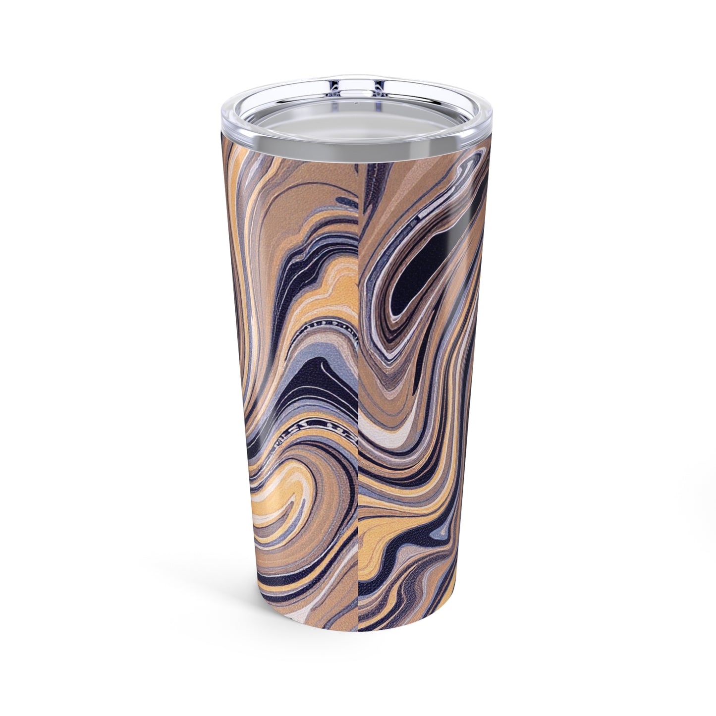 Cream & Blue Paint Swirl 20oz Tumbler | Stylish Stainless Steel Travel Mug for Coffee, Tea & Gifts