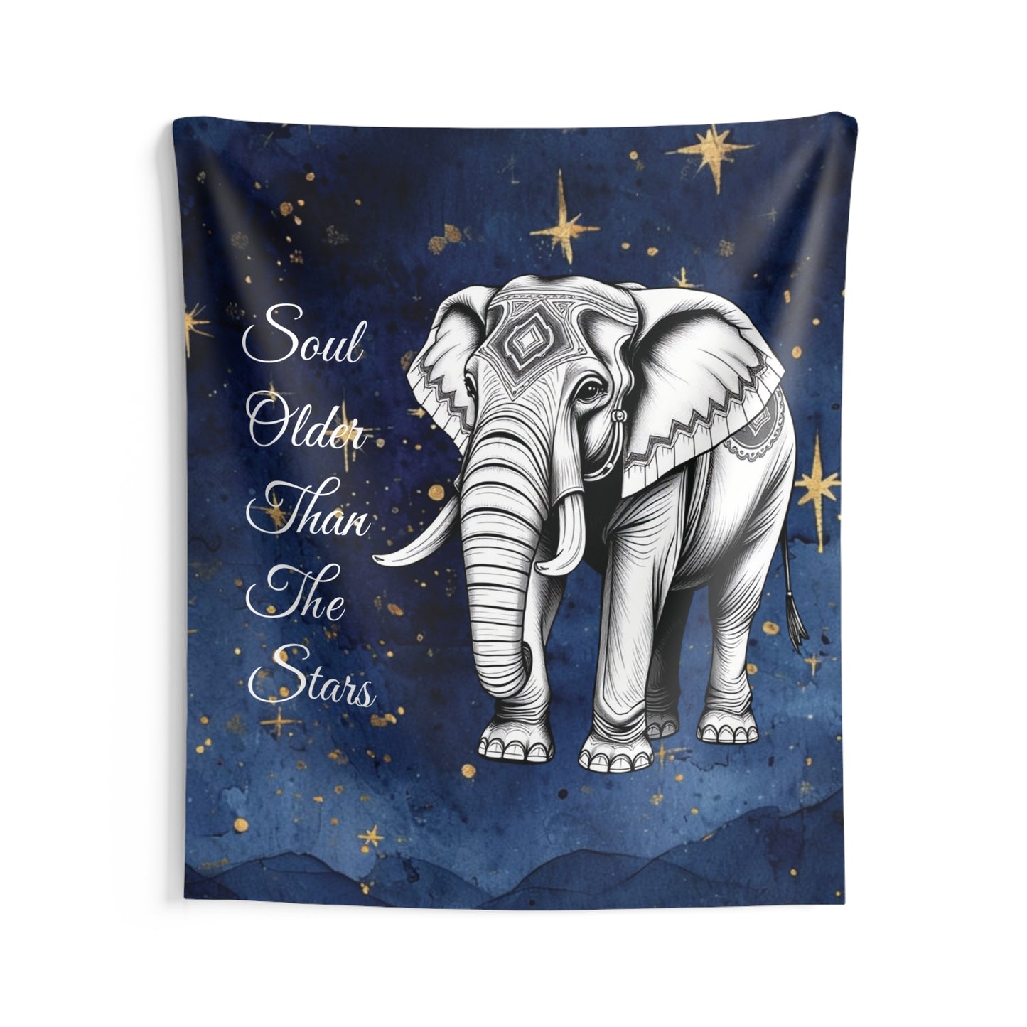 Soul Older Than The Stars Elephant Tapestry | Serene Boho Wall Art & Nature-Inspired Decor