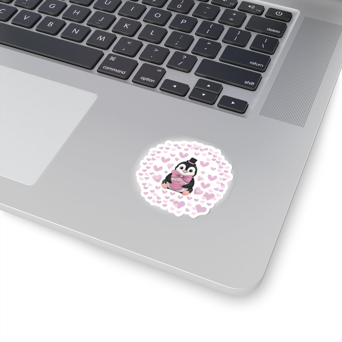 Adorable Penguin Love Kiss-Cut Stickers, Cute Valentine's Day Gift, Laptop Decor, Scrapbooking, Heart Theme Decor