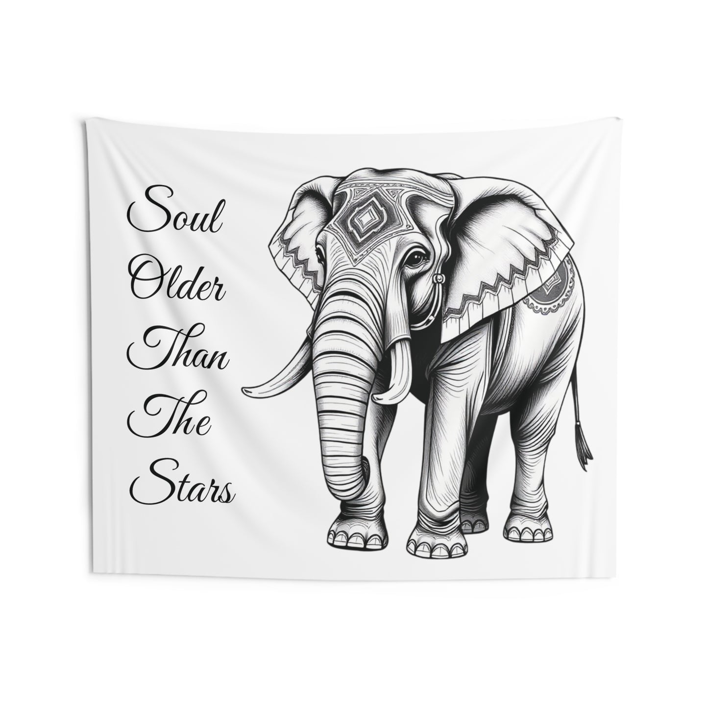 Soul Older Than The Stars Elephant Tapestry | Serene Boho Wall Art & Nature-Inspired Decor