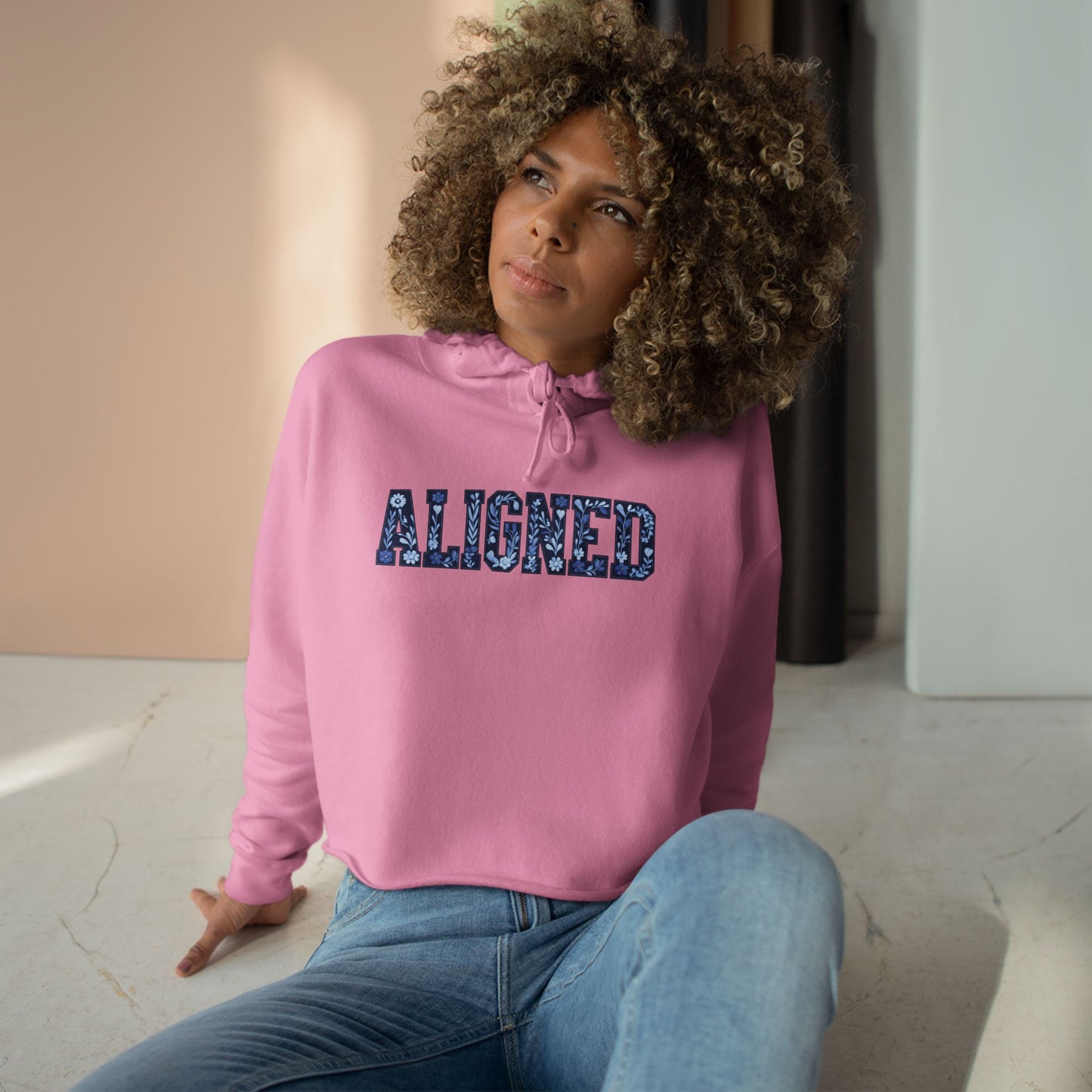 Aligned Crop Hoodie - Cozy Loungewear for Mindfulness, Perfect for Yoga, Self-Care, and Casual Outings, Gifts for Her, Trendy Sweatshirt
