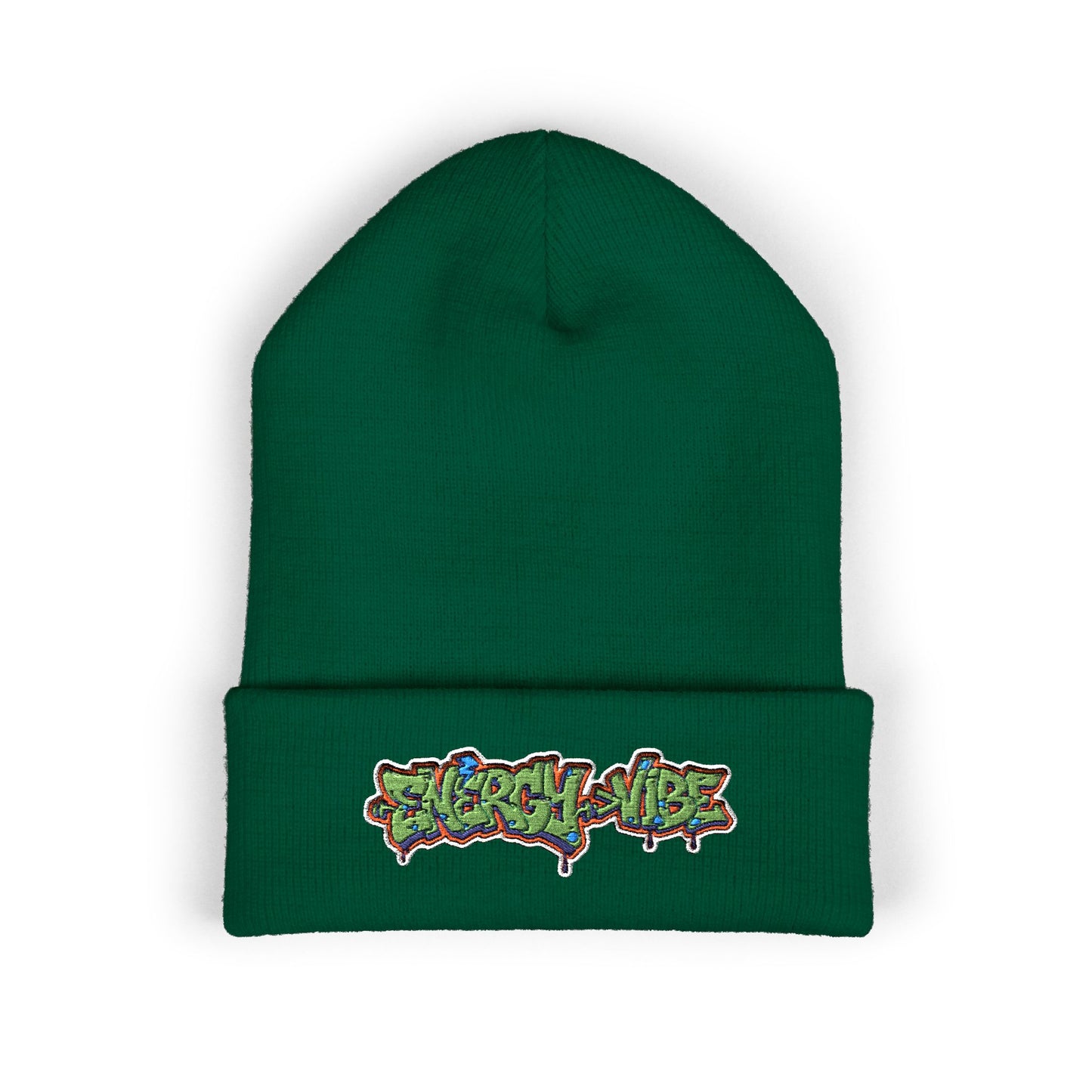Energy > Vibe Embroidered Beanie — Classic Cuffed Knit Hat