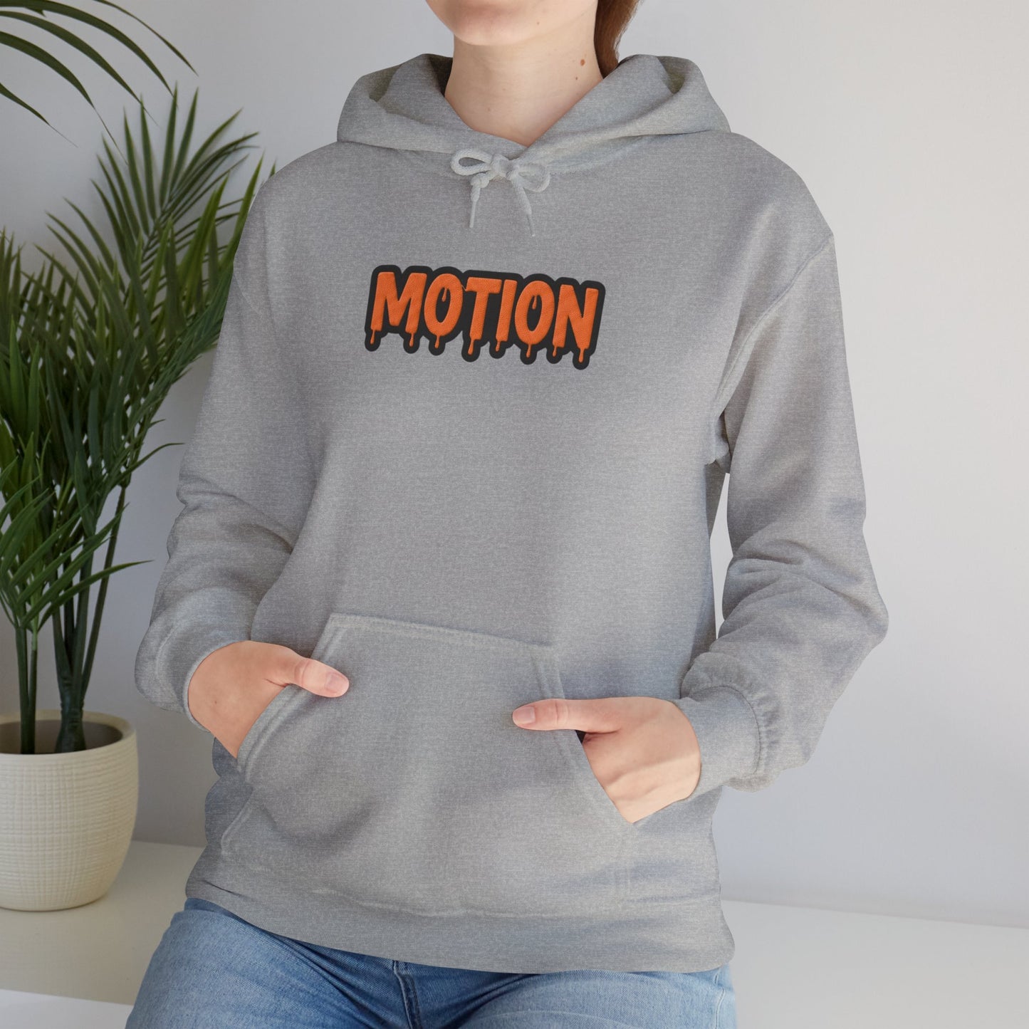 Motion Graphic Hoodie — Orange Drip Logo Pullover