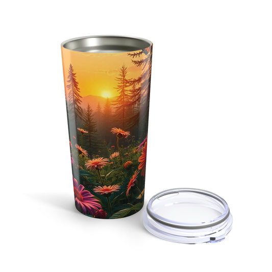 Sunset Flower 20oz Tumbler | Floral Stainless Steel Insulated Travel Mug for Coffee, Tea & Gifts
