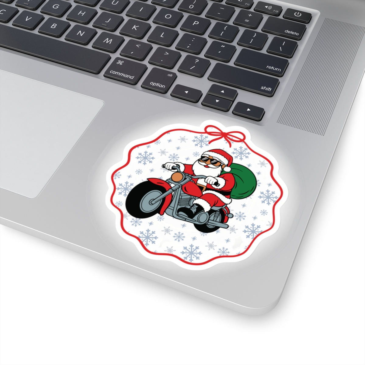Santa Biker Kiss-Cut Stickers for Holiday Fun, Festive Decor, Gifts, Xmas Celebration, Humorous Stickers, Santa Gifts