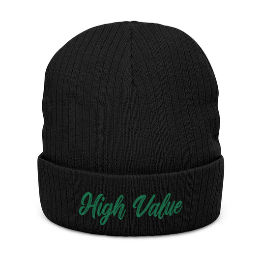 High Value Embroidered Ribbed Beanie – Cozy Winter Hat, Stylish Knit Accessory, Gift for Him or Her