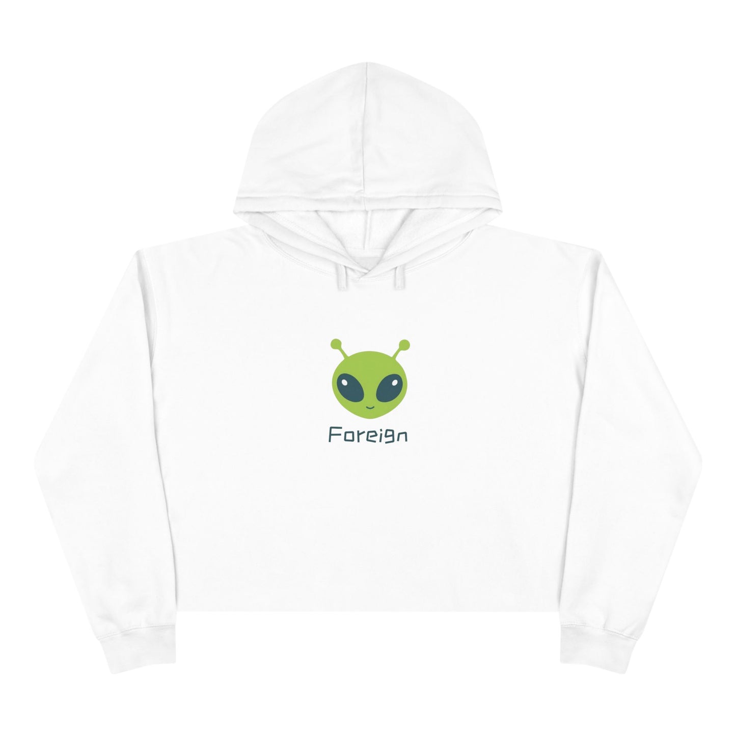 Alien Art Crop Hoodie — Retro Foreign Alien Graphic
