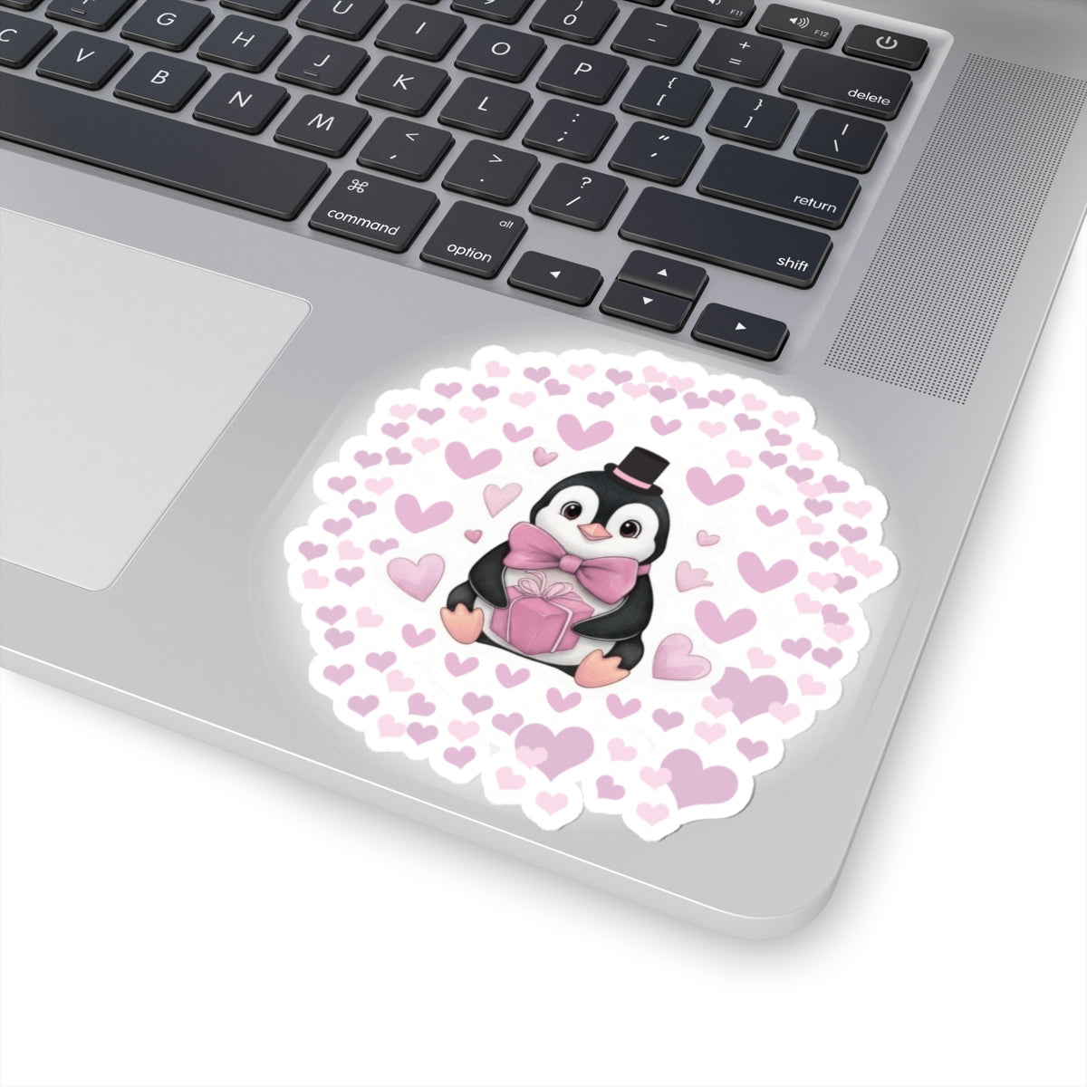 Adorable Penguin Love Kiss-Cut Stickers, Cute Valentine's Day Gift, Laptop Decor, Scrapbooking, Heart Theme Decor