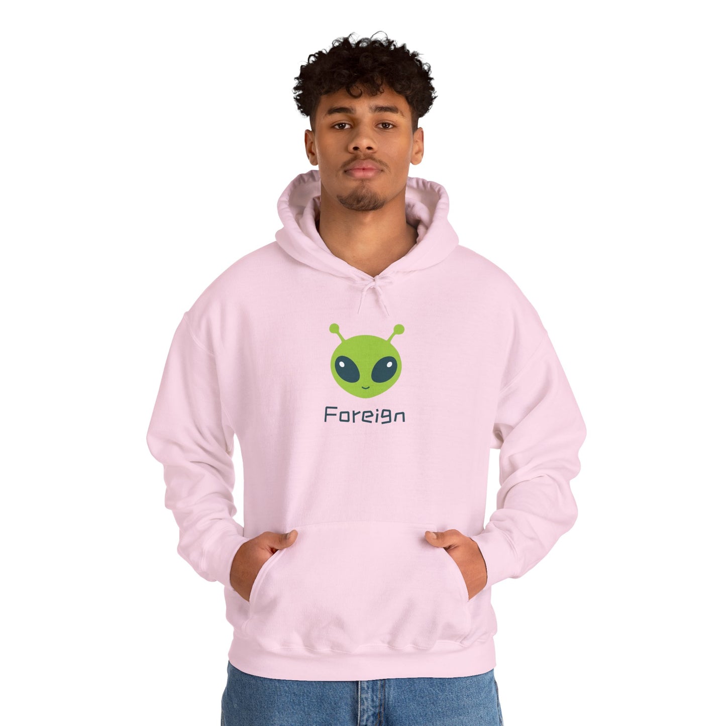 Alien Logo Hoodie — Retro Foreign UFO Graphic Sweatshirt