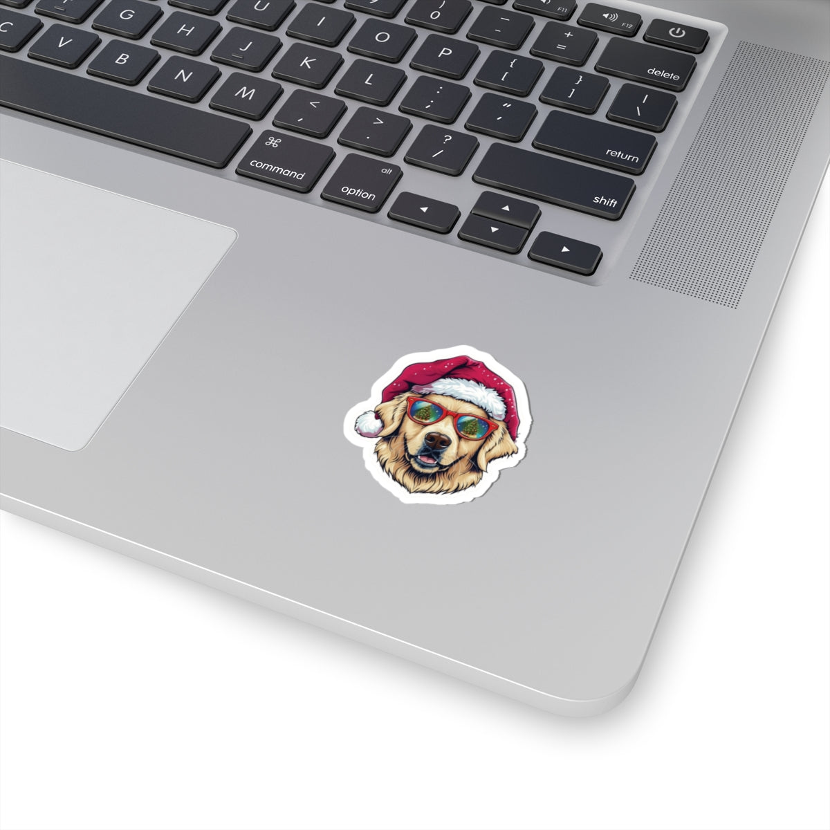 Festive Golden Retriever Stickers, Cute Dog Christmas Decorations, Holiday Laptop Decor, Gift for Dog Lovers, Pet Celebration Stickers