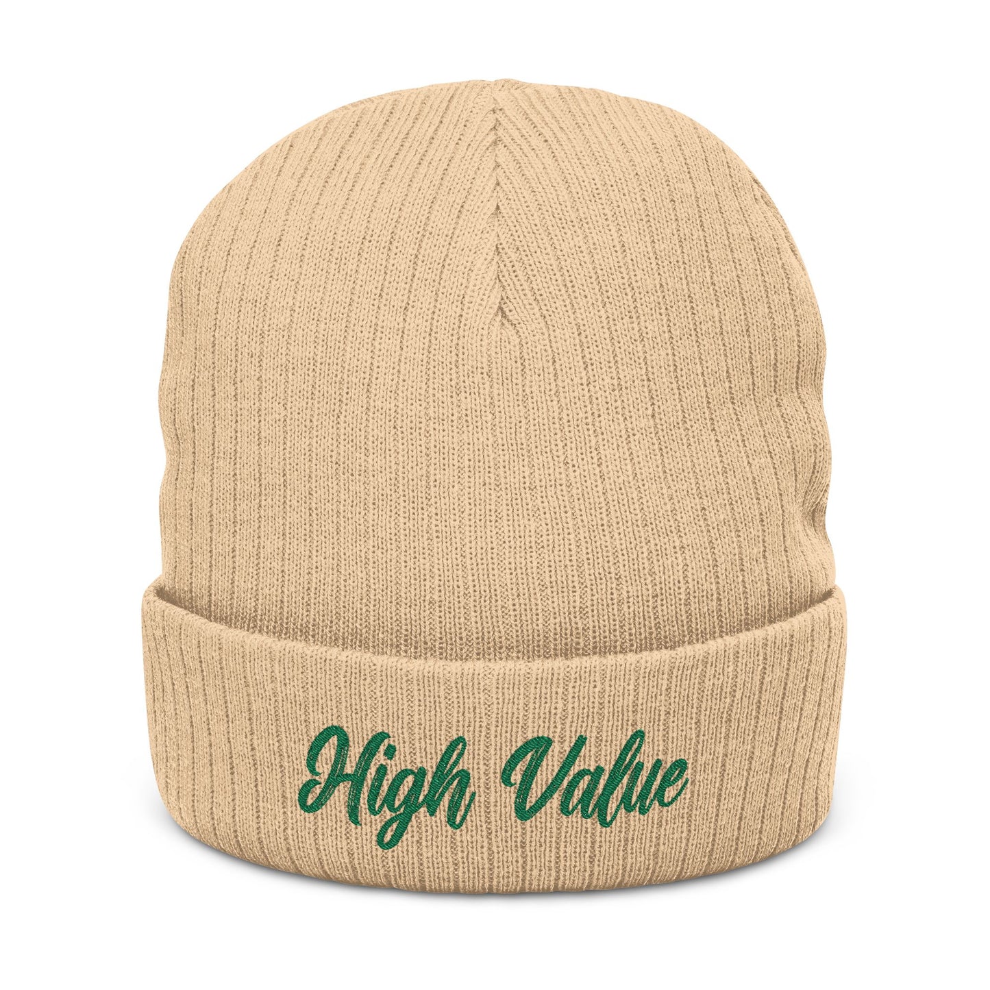 High Value Embroidered Ribbed Beanie – Cozy Winter Hat, Stylish Knit Accessory, Gift for Him or Her