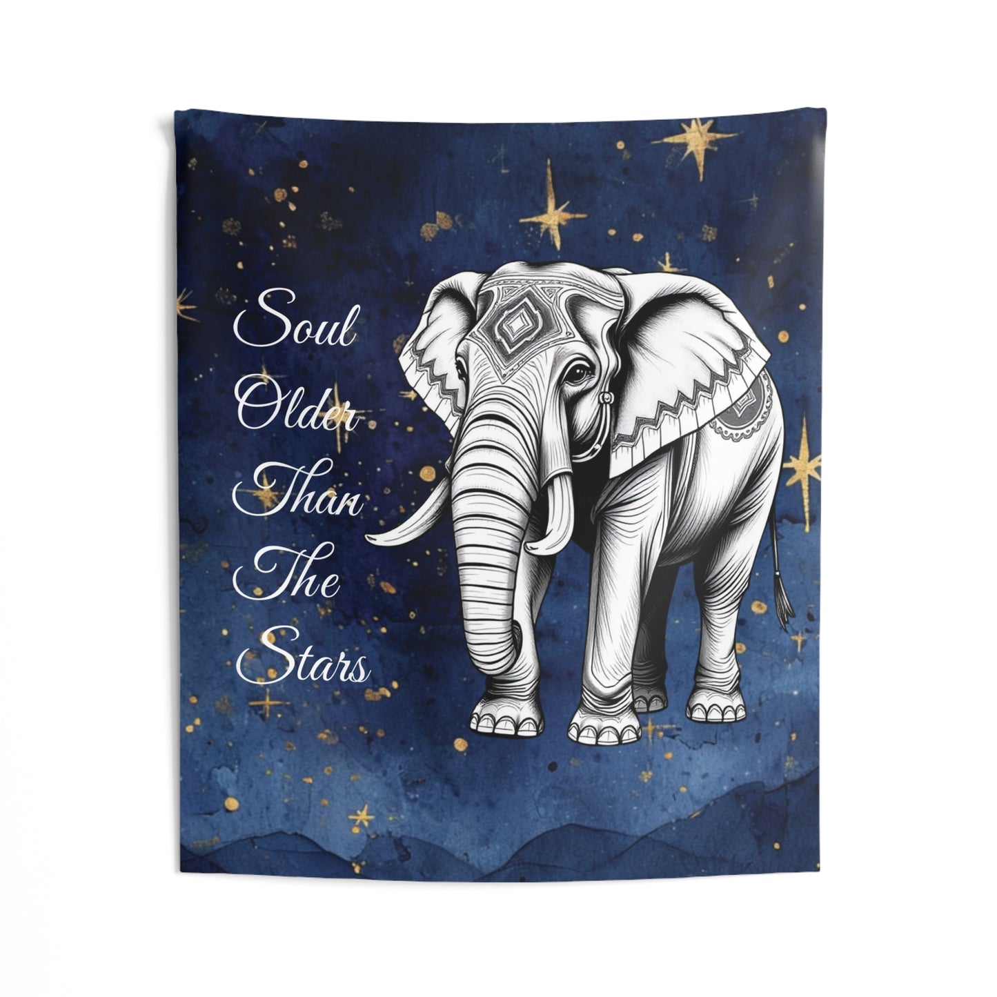 Soul Older Than The Stars Elephant Tapestry | Serene Boho Wall Art & Nature-Inspired Decor