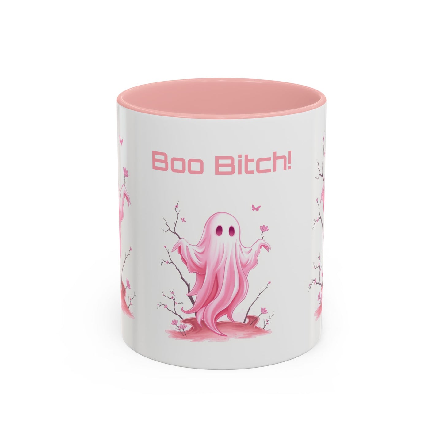 "Boo Bitch!" Ghost Coffee Mug — Funny Halloween Cup, Spooky Cute Drinkware & Ghost Lover Gift