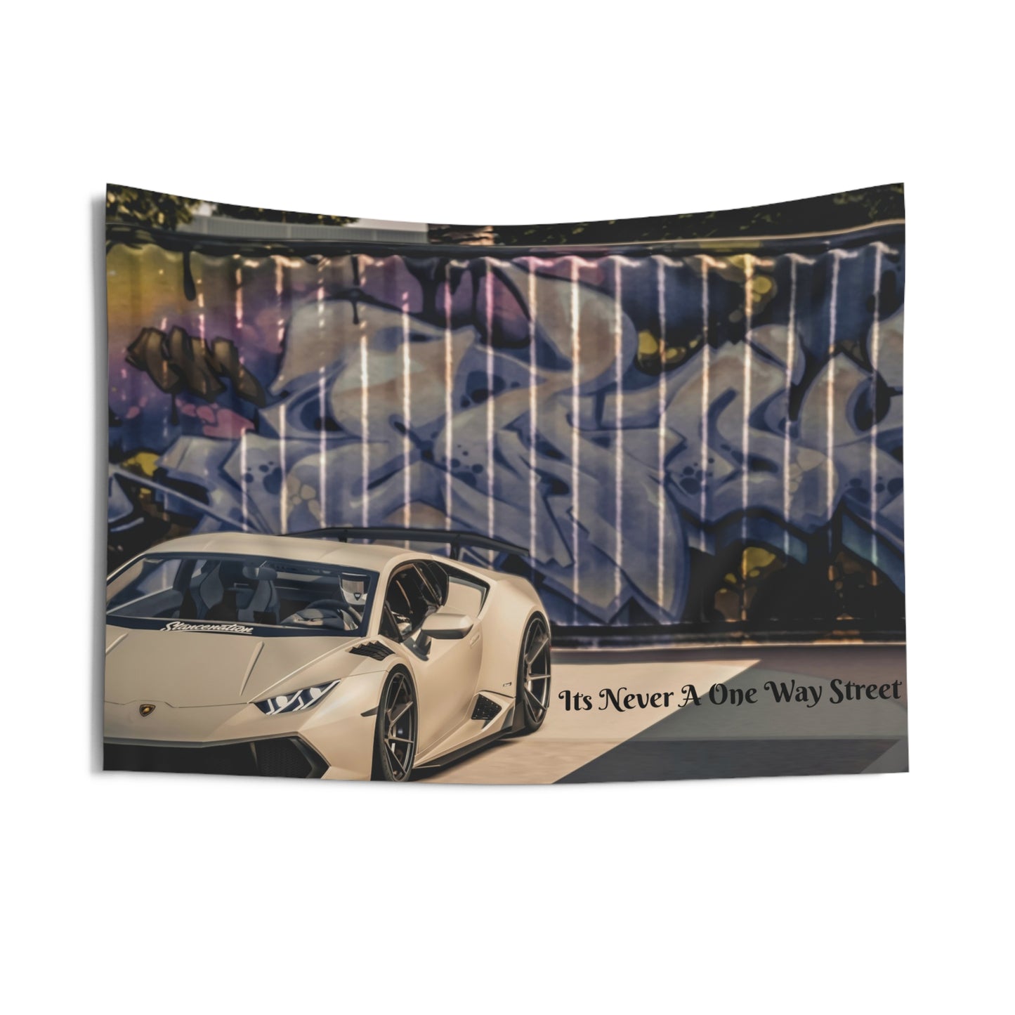 “It’s Never a One Way Street” Car Wall Tapestry | Urban Automotive Art for Car Lovers & Modern Homes