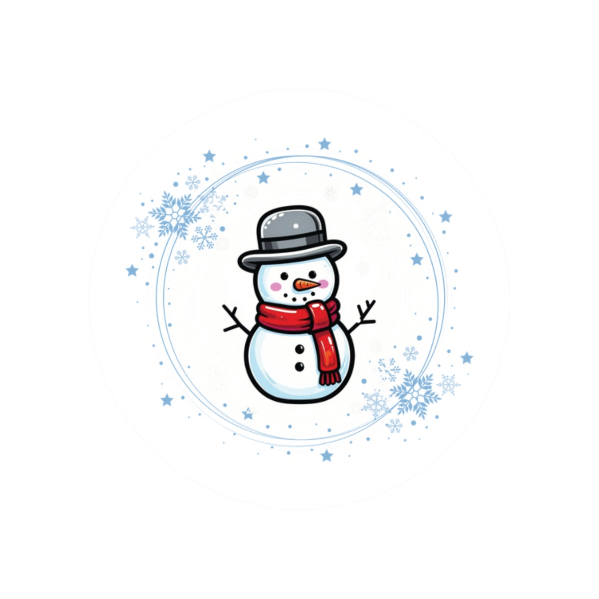 Winter Snowman Kiss-Cut Stickers, Cute Holiday Decor, Laptop Stickers, Snowman Art, Christmas Gifts, Winter Celebrations