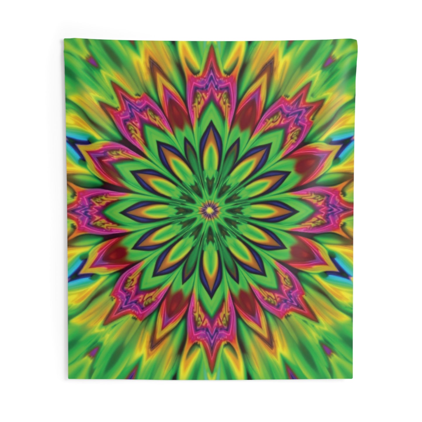 Vibrant Psychedelic Floral Kaleidoscope Indoor Wall Tapestry – Colorful Home Decor, Boho Style Hanging, Meditation Wall Art, Gift for Art Lovers, Psychedelic