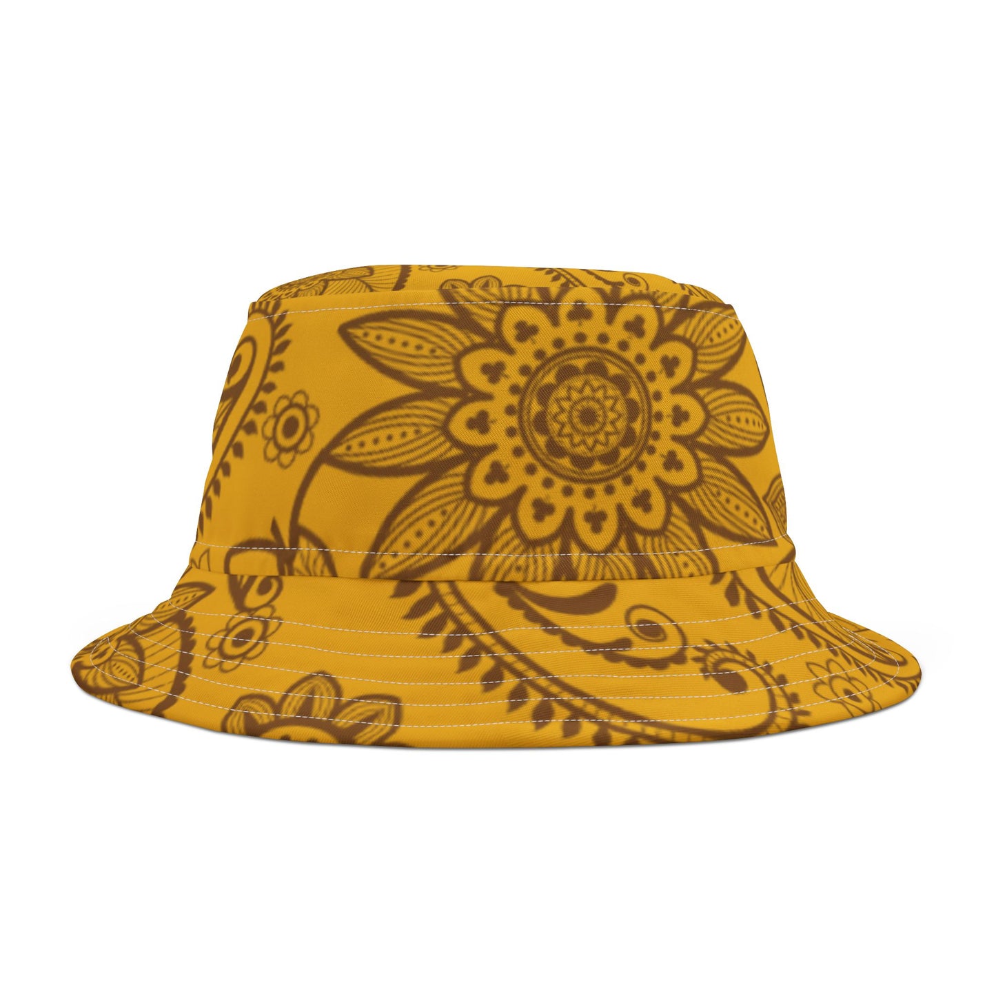 Yellow Floral Bucket Hat | Boho Chic Summer & Festival Hat – Unisex Stylish Sunwear
