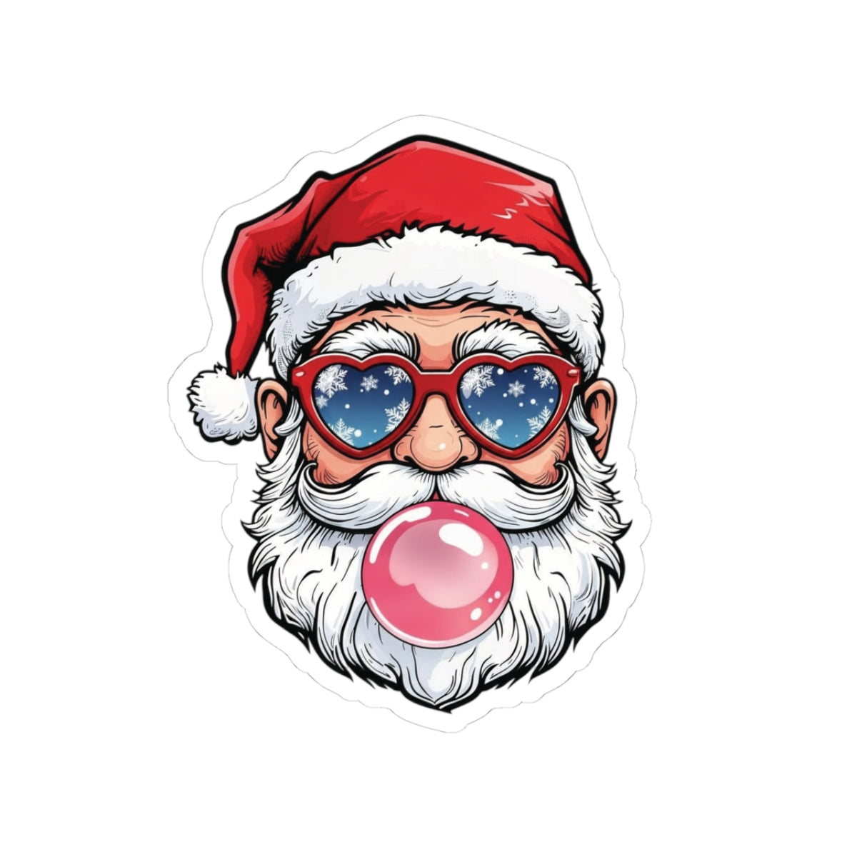 Festive Santa Kiss-Cut Stickers - Holiday Decor, Gift Accents, Christmas Cheer, Laptop Décor, Stocking Stuffer