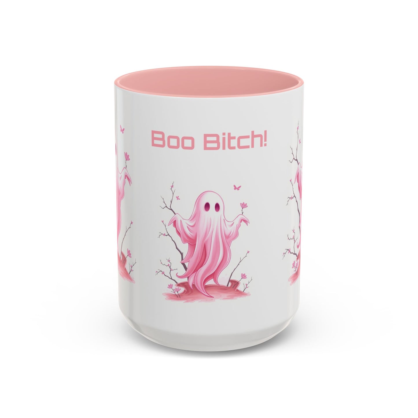 "Boo Bitch!" Ghost Coffee Mug — Funny Halloween Cup, Spooky Cute Drinkware & Ghost Lover Gift