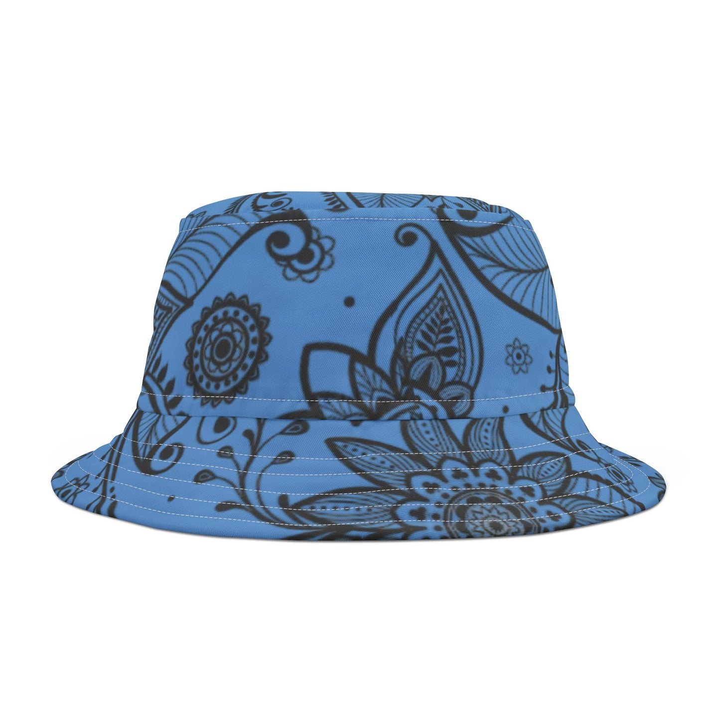 Blue Floral Bucket Hat | Unisex Summer & Festival Hat – Stylish Beachwear Sun Hat