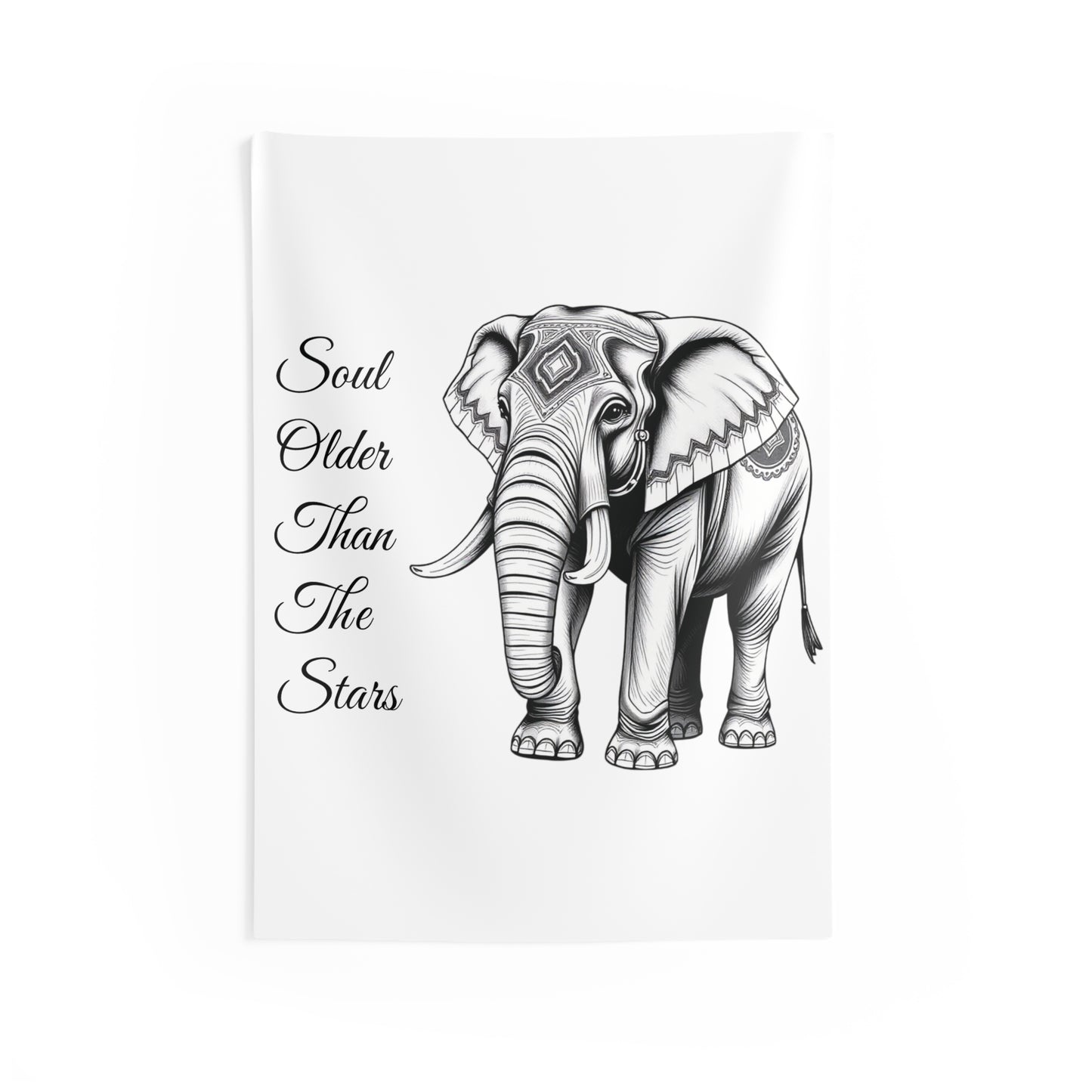 Soul Older Than The Stars Elephant Tapestry | Serene Boho Wall Art & Nature-Inspired Decor