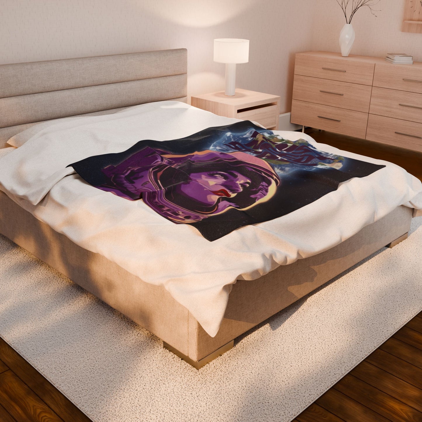 Cosmic Velveteen Plush Blanket — “I Just Need Space” Throw for Astronauts, Space Lovers & Dreamy Home Décor