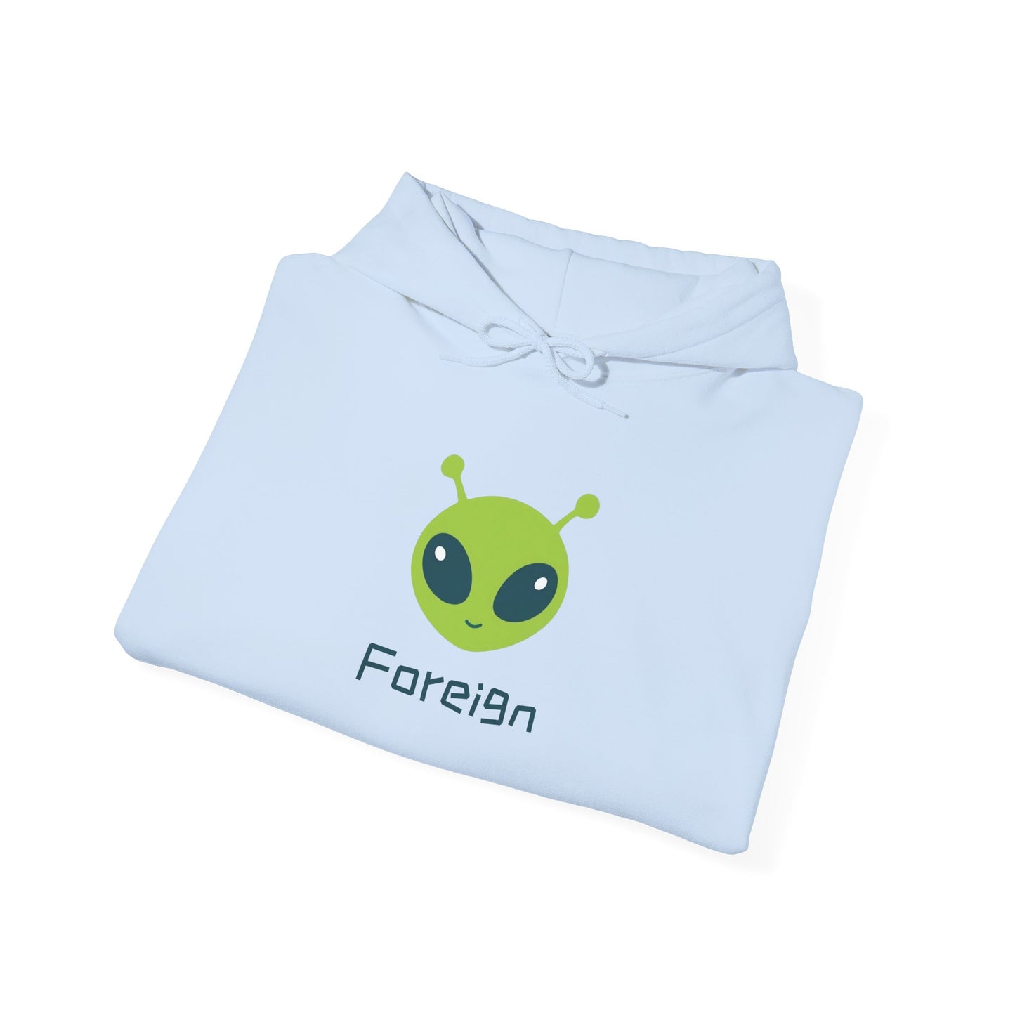Alien Logo Hoodie — Retro Foreign UFO Graphic Sweatshirt