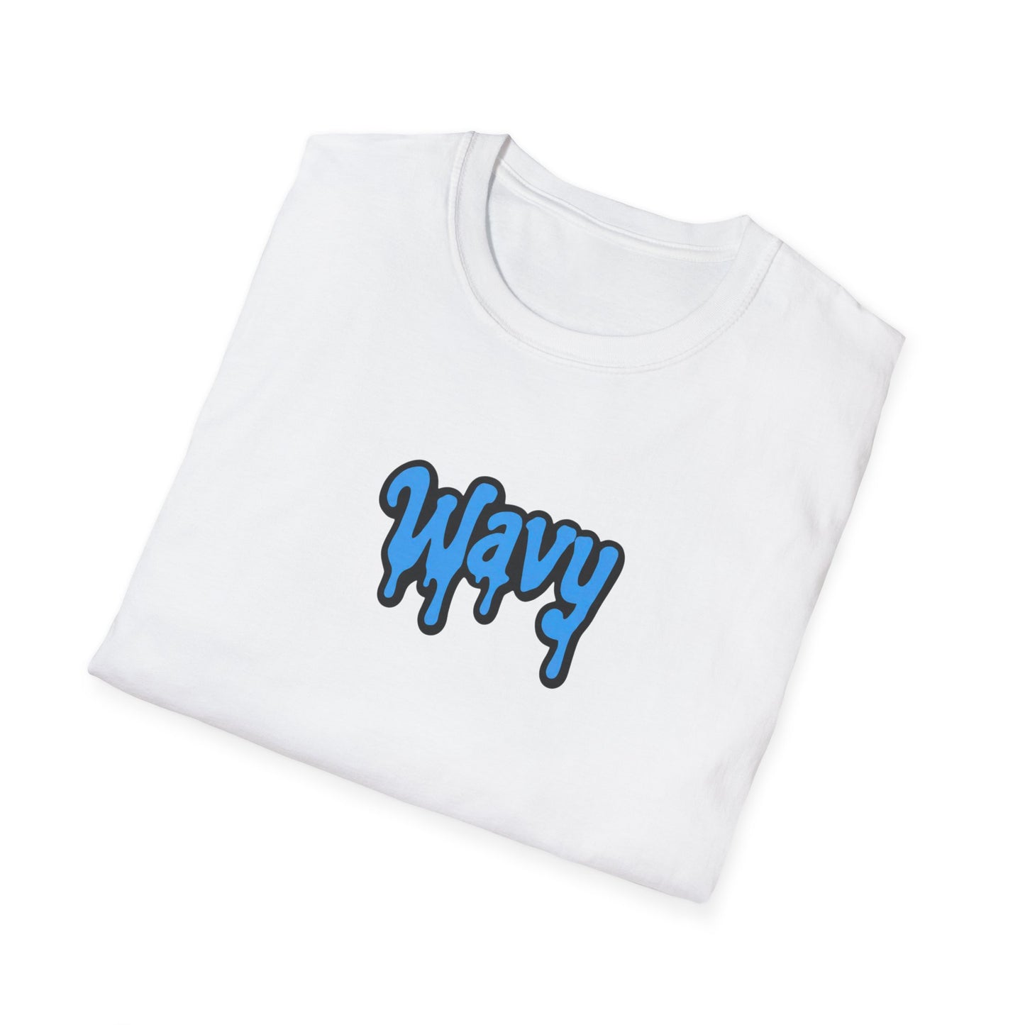 T-Shirt — Blue Drip "Wavy" Graphic Tee