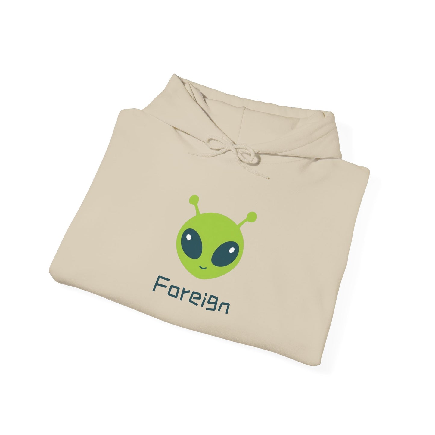 Alien Logo Hoodie — Retro Foreign UFO Graphic Sweatshirt