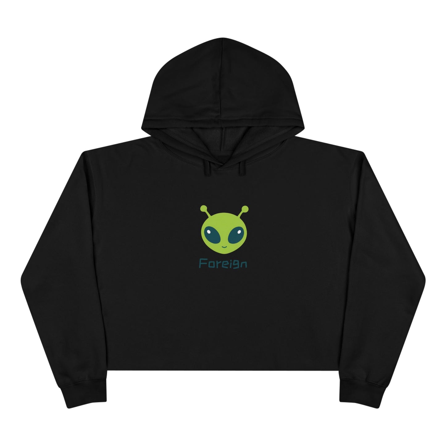 Alien Art Crop Hoodie — Retro Foreign Alien Graphic
