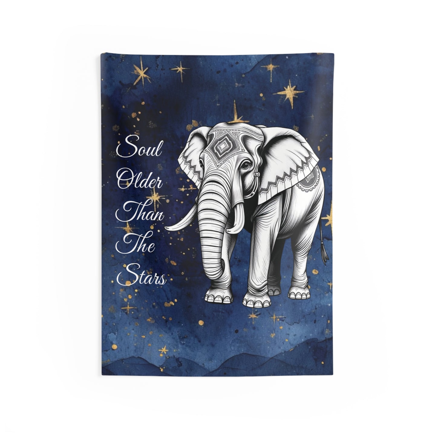 Soul Older Than The Stars Elephant Tapestry | Serene Boho Wall Art & Nature-Inspired Decor