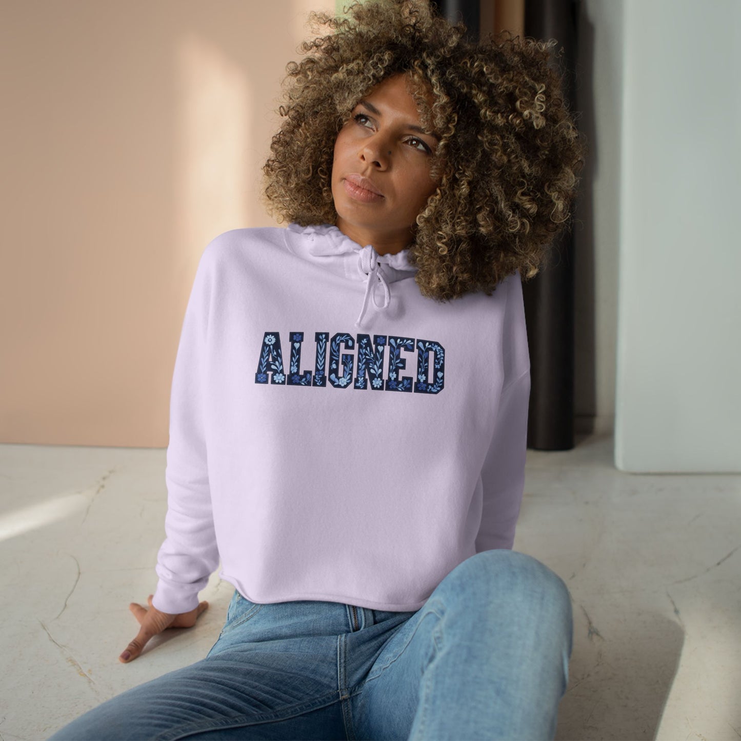 Aligned Crop Hoodie - Cozy Loungewear for Mindfulness, Perfect for Yoga, Self-Care, and Casual Outings, Gifts for Her, Trendy Sweatshirt