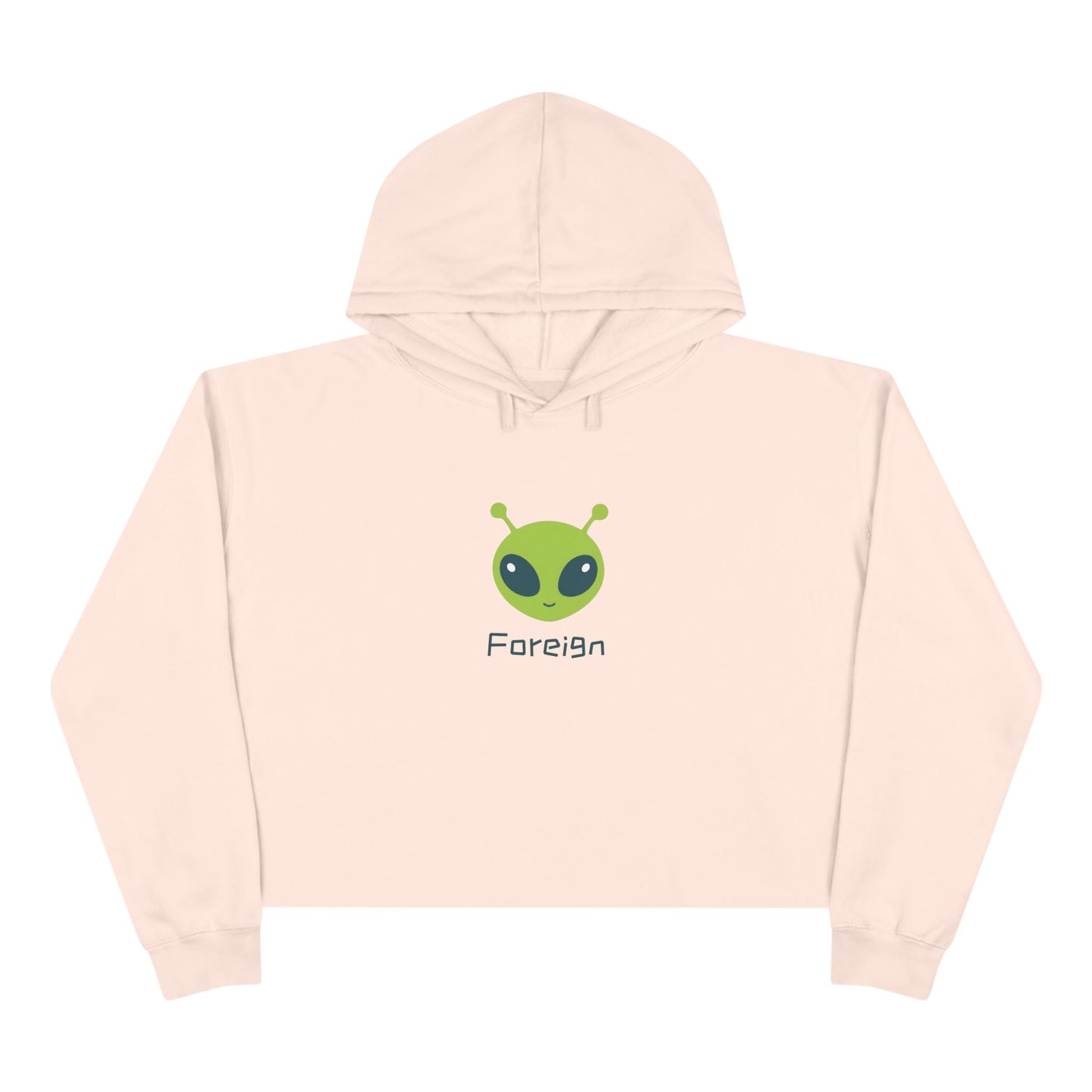 Alien Art Crop Hoodie — Retro Foreign Alien Graphic