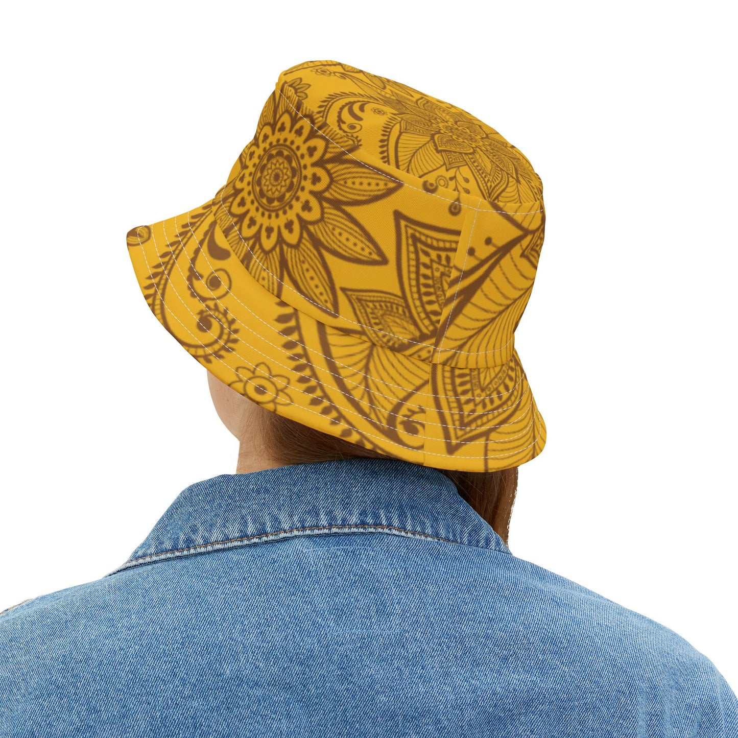 Yellow Floral Bucket Hat | Boho Chic Summer & Festival Hat – Unisex Stylish Sunwear