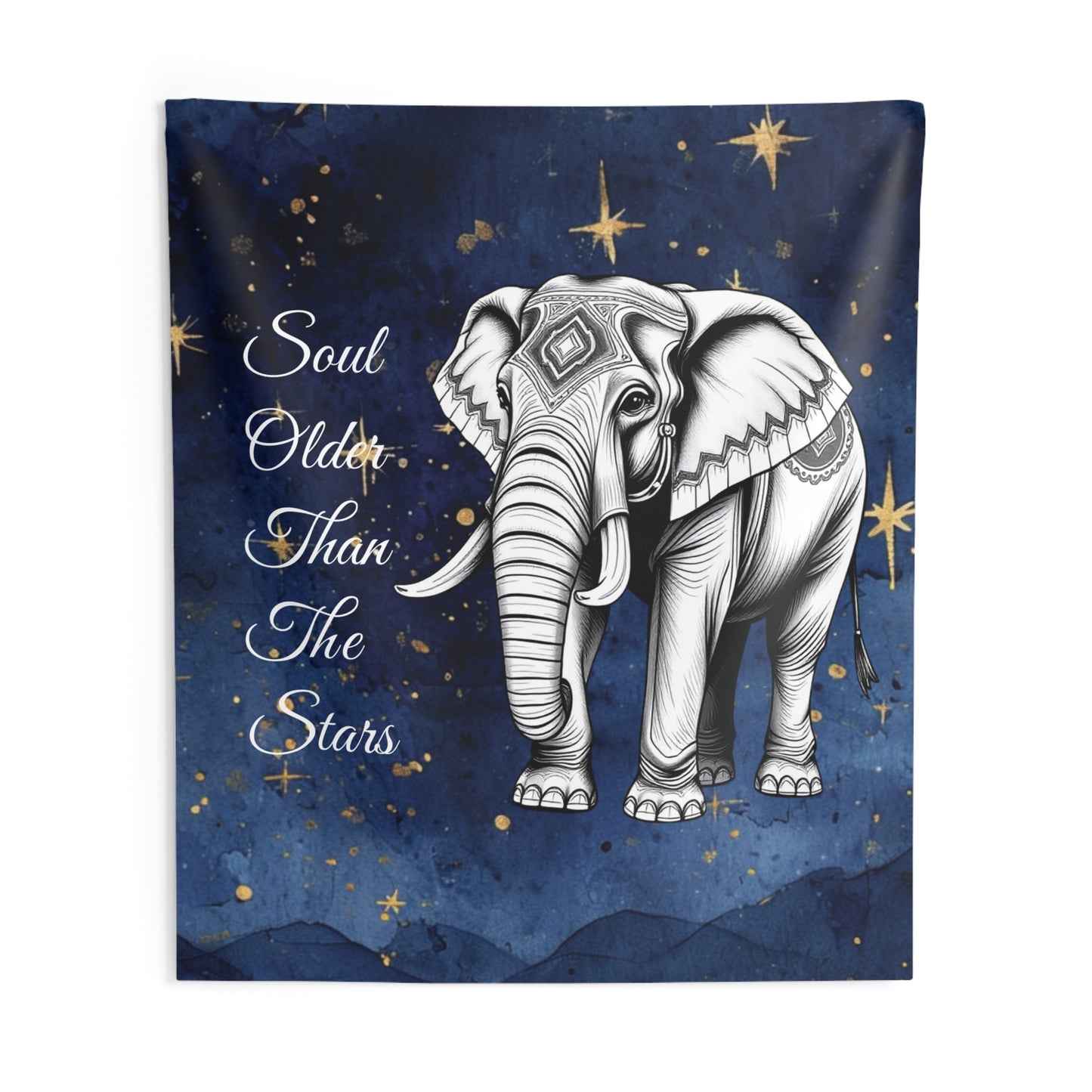 Soul Older Than The Stars Elephant Tapestry | Serene Boho Wall Art & Nature-Inspired Decor