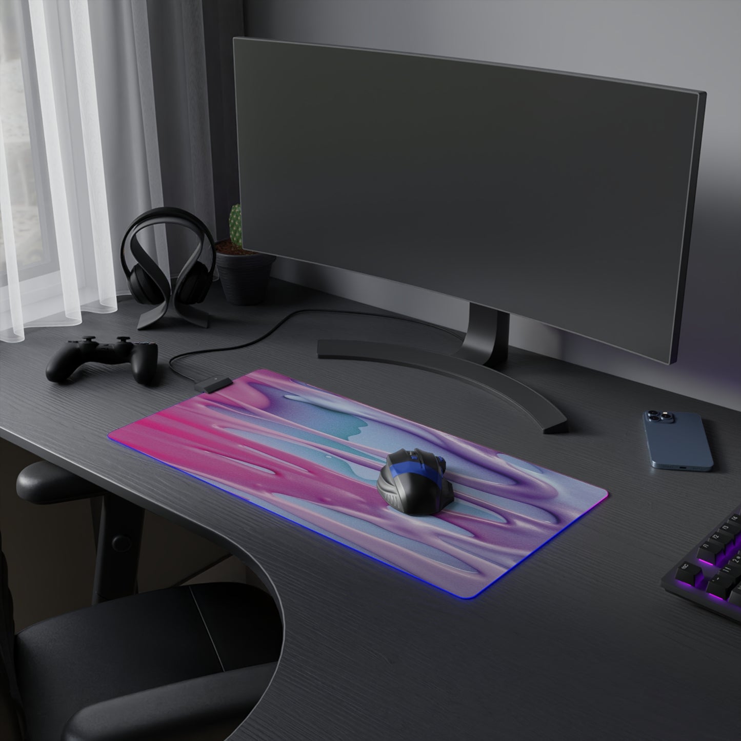 Gaming Mouse Pad | RGB LED Desk Accessory for Gamers