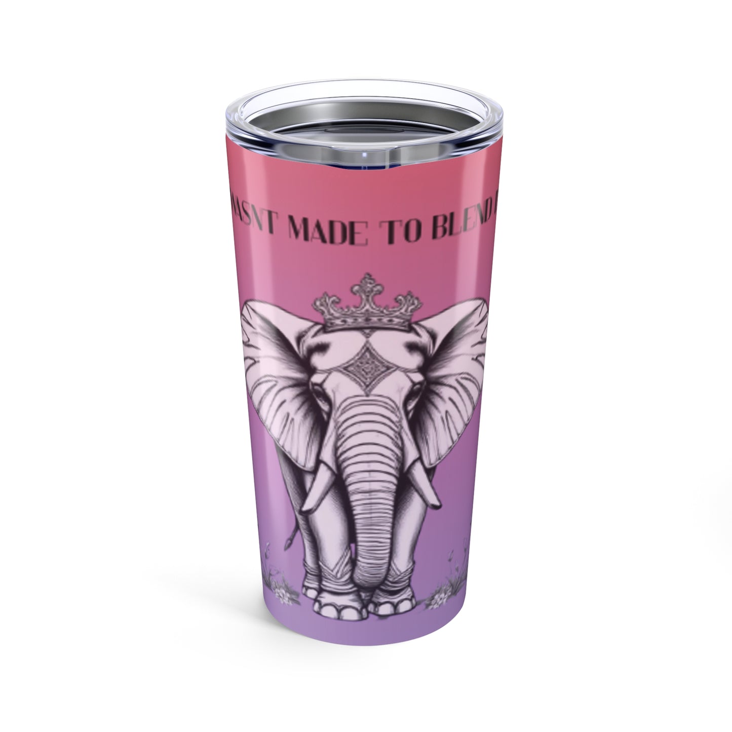 Vibrant Elephant Tumbler 20oz — Stainless Steel Travel Mug, Artistic Animal Print Drinkware & Gift for Her