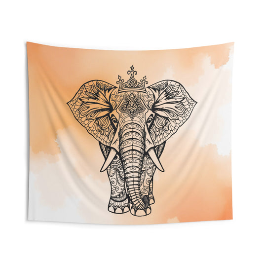 Elephant Mandala Wall Tapestry — Boho Indian-Inspired Home Decor