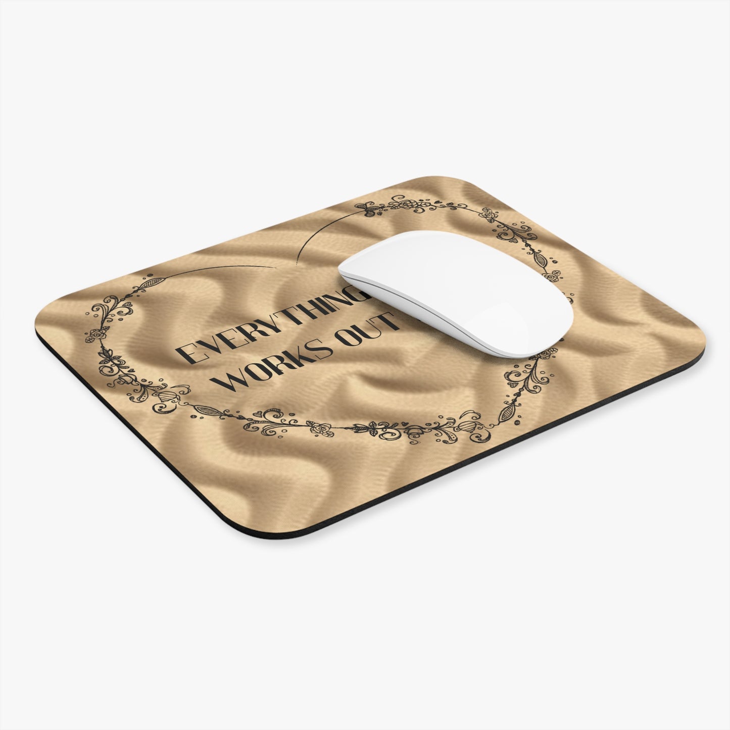 Everything Always Works Out for Me Mouse Pad – Motivational Desk Accessory, Inspirational Gift, Office Decor