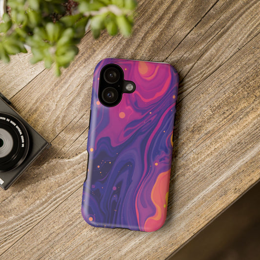 Pink, Peach and Purple Space Galaxy Design - Dual-Layer Protection, Impact-Resistant Phone Case