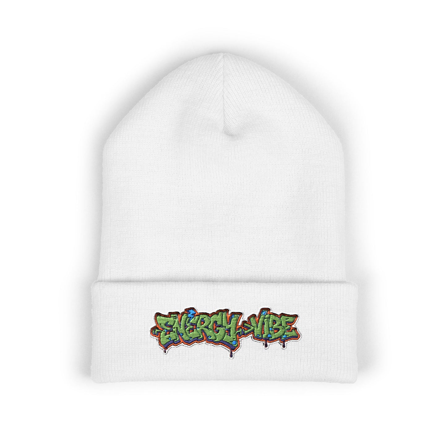 Energy > Vibe Embroidered Beanie — Classic Cuffed Knit Hat