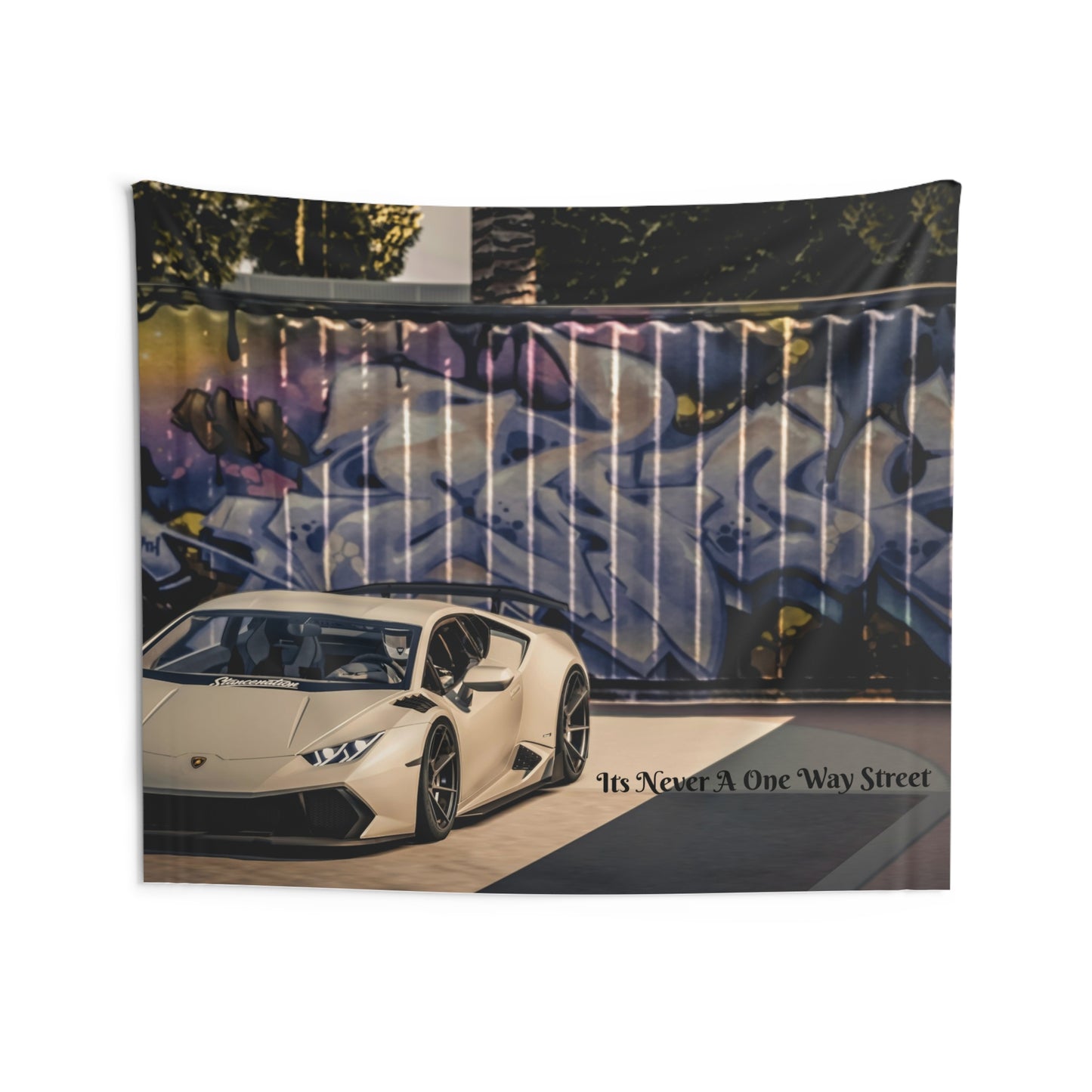 “It’s Never a One Way Street” Car Wall Tapestry | Urban Automotive Art for Car Lovers & Modern Homes