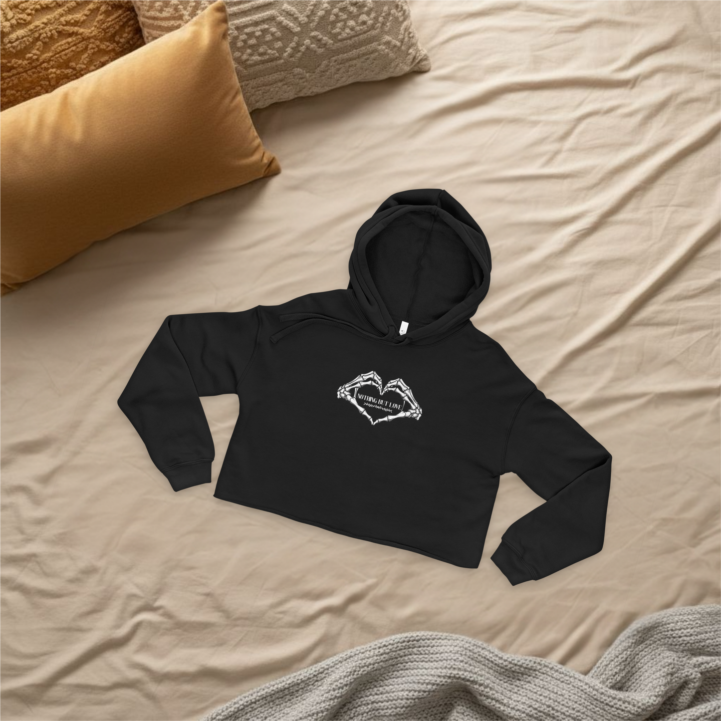 Nothing But Love Cropped Raw Hem Hoodie — Trendy Women’s Streetwear Sweatshirt for Fall