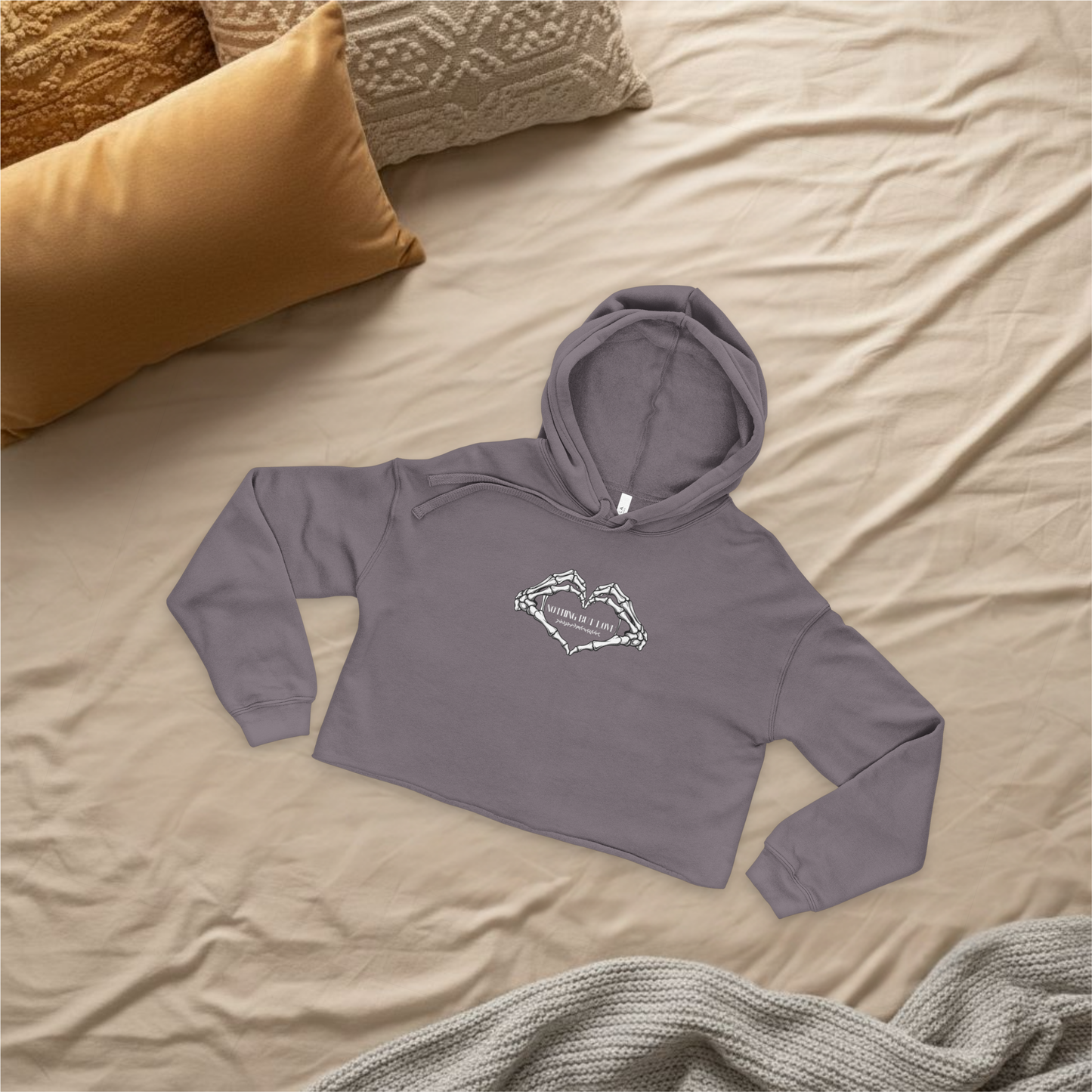 Nothing But Love Cropped Raw Hem Hoodie — Trendy Women’s Streetwear Sweatshirt for Fall