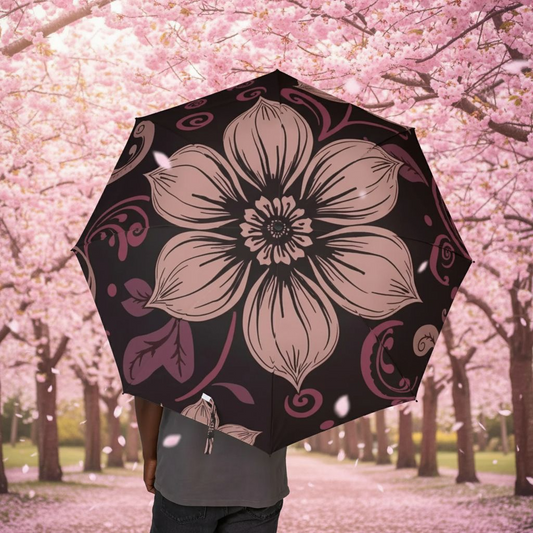 Floral Foldable Umbrella | Stylish Waterproof Rain Umbrella – Portable Gift for Women