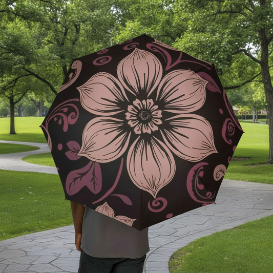 Floral Foldable Umbrella | Stylish Waterproof Rain Umbrella – Portable Gift for Women