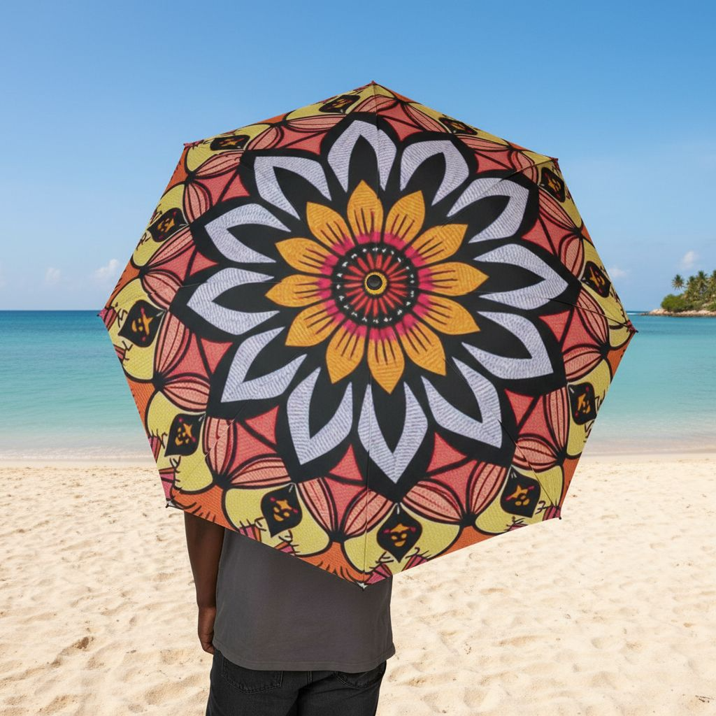 Vibrant Floral Foldable Umbrella | Stylish Rain Gear for Women, Sun Protection, Gift for Her, Travel Companion, Outdoor Essentials