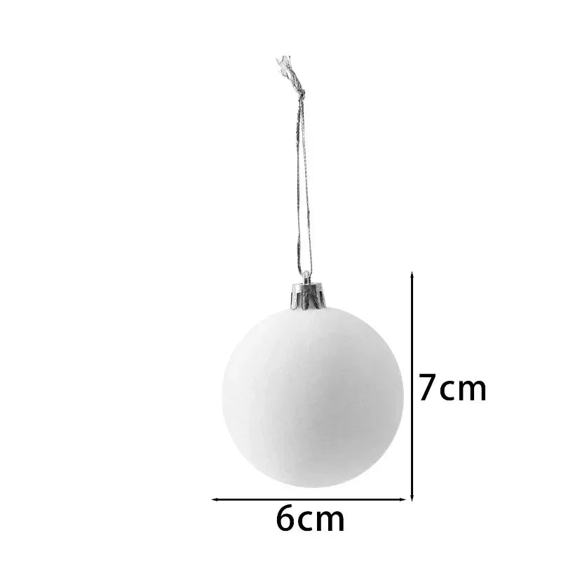 Velvet-Finish Christmas Ball Ornaments | Wine Red & White Holiday Décor